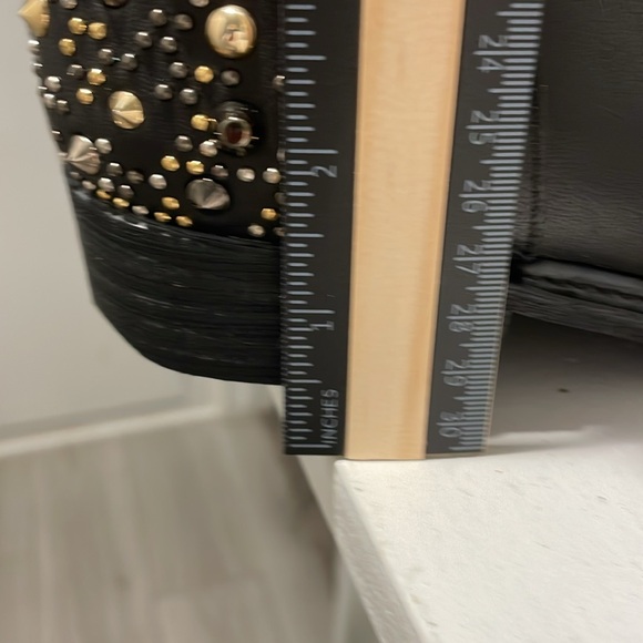 🥾Zara Black Leather Studded, Rhinestone Boots - Picture 15 of 15